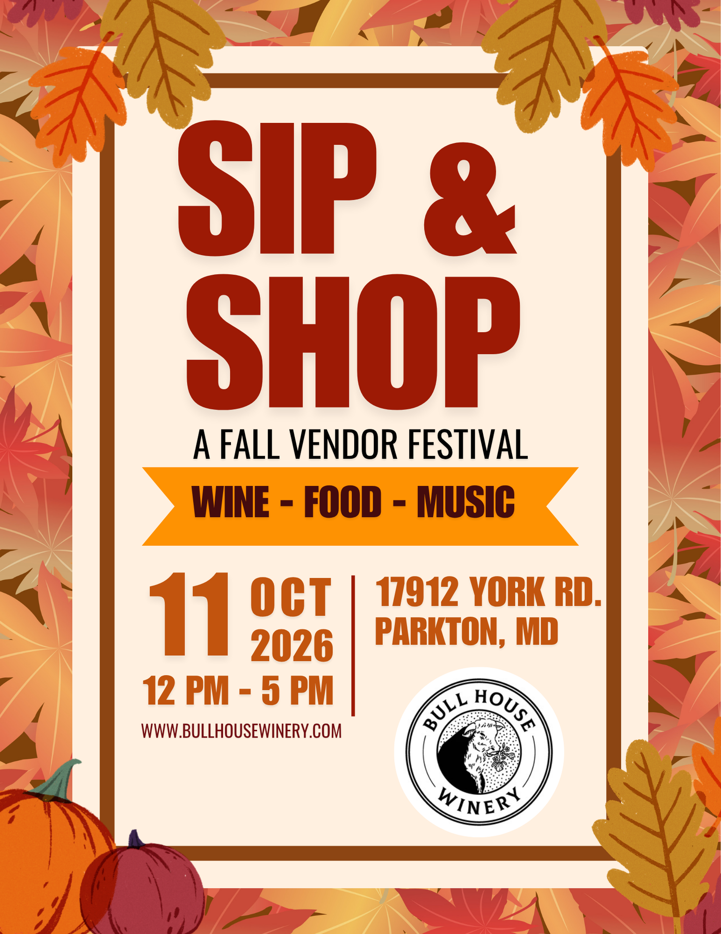 Fall Sip and Shop 2026 - Vendor Fee